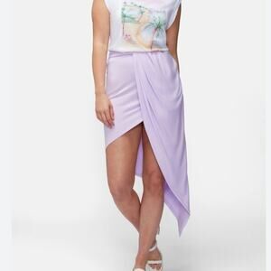 Wildfox Halle Asymmetrical Midi Skirt Pastel Lilac Women’s Size XL Spring Style